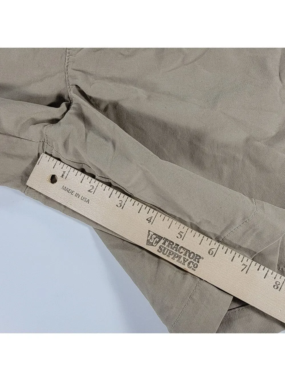 Eddie Bauer Voyager Pull-On Shorts Mens Small Beige Stretch Twill Chino Hiking